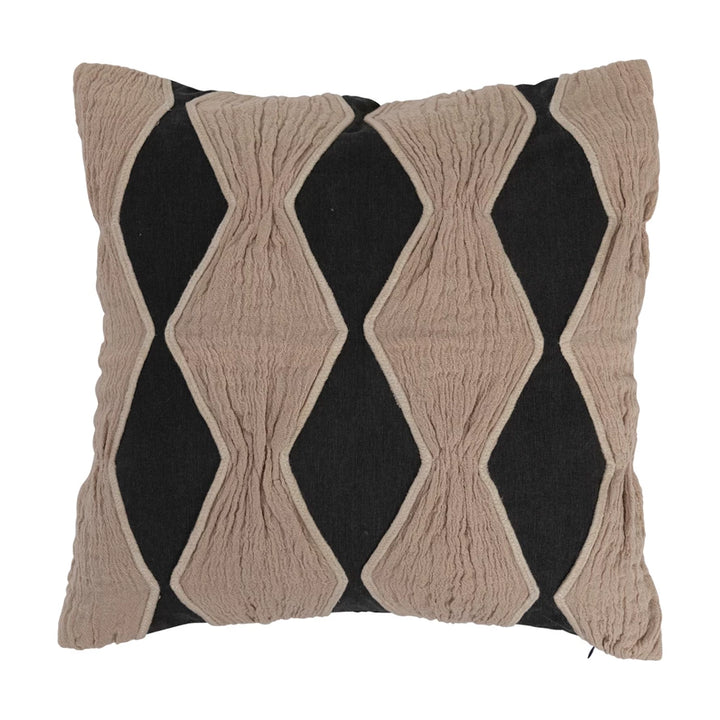 Black and Tan Square Cotton Pillow