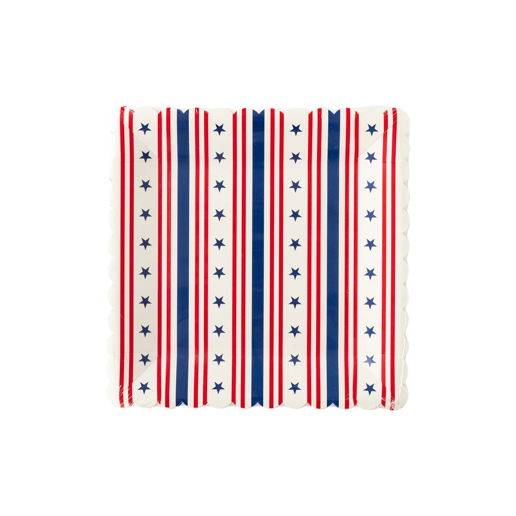 Stars and Stripes Scallop Paper Plates