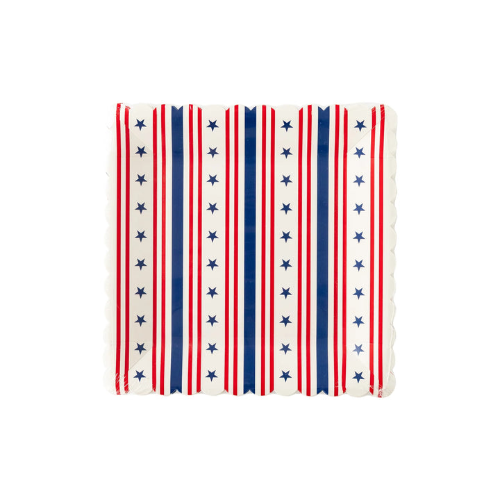 Stars and Stripes Scallop Paper Plates