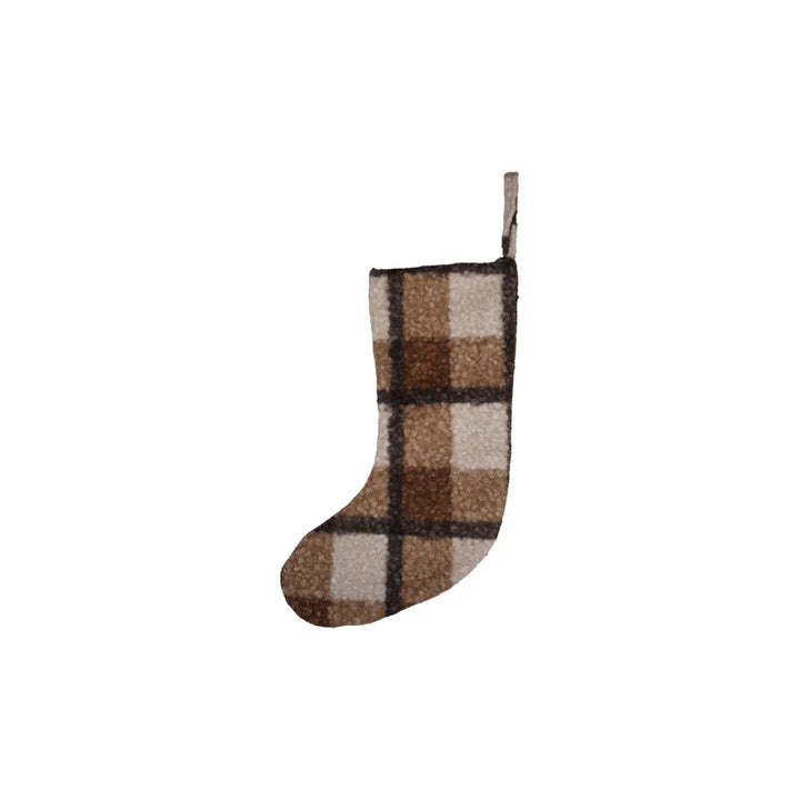 Brown Plaid Sherpa Stocking