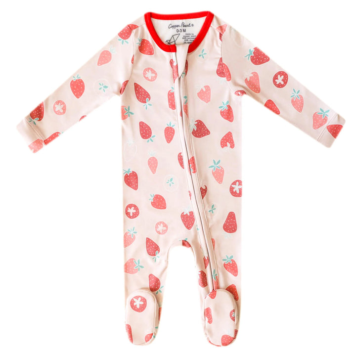 Strawberry Zip-up Footie 3-6mo