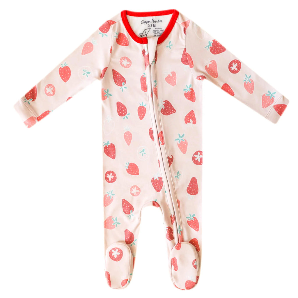 Strawberry Zip-up Footie 3-6mo