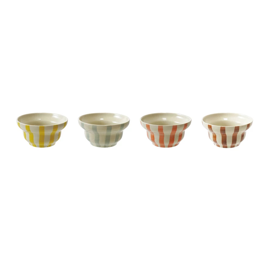 Hand-Painted Striped Bowl