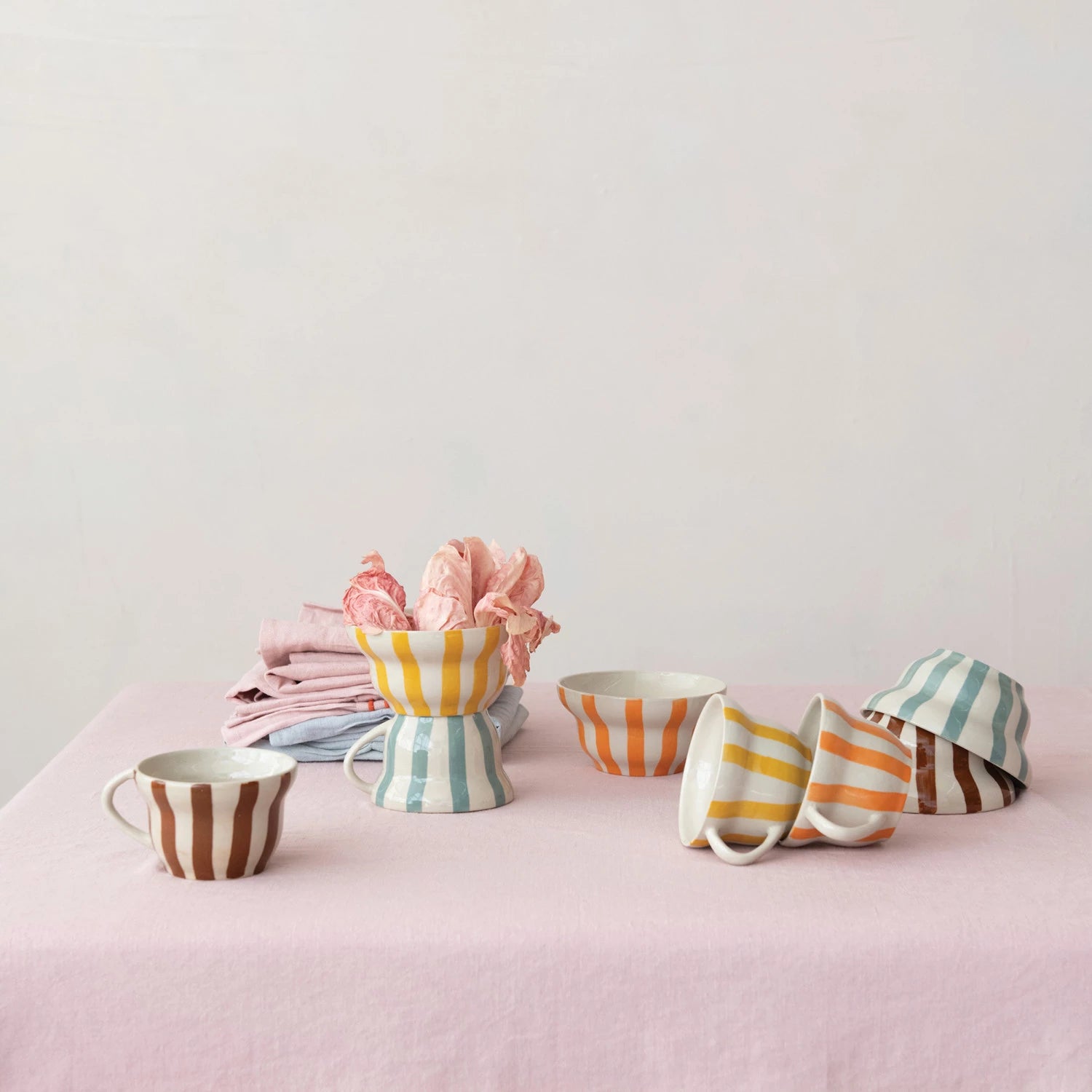Hand-Painted Striped Bowl