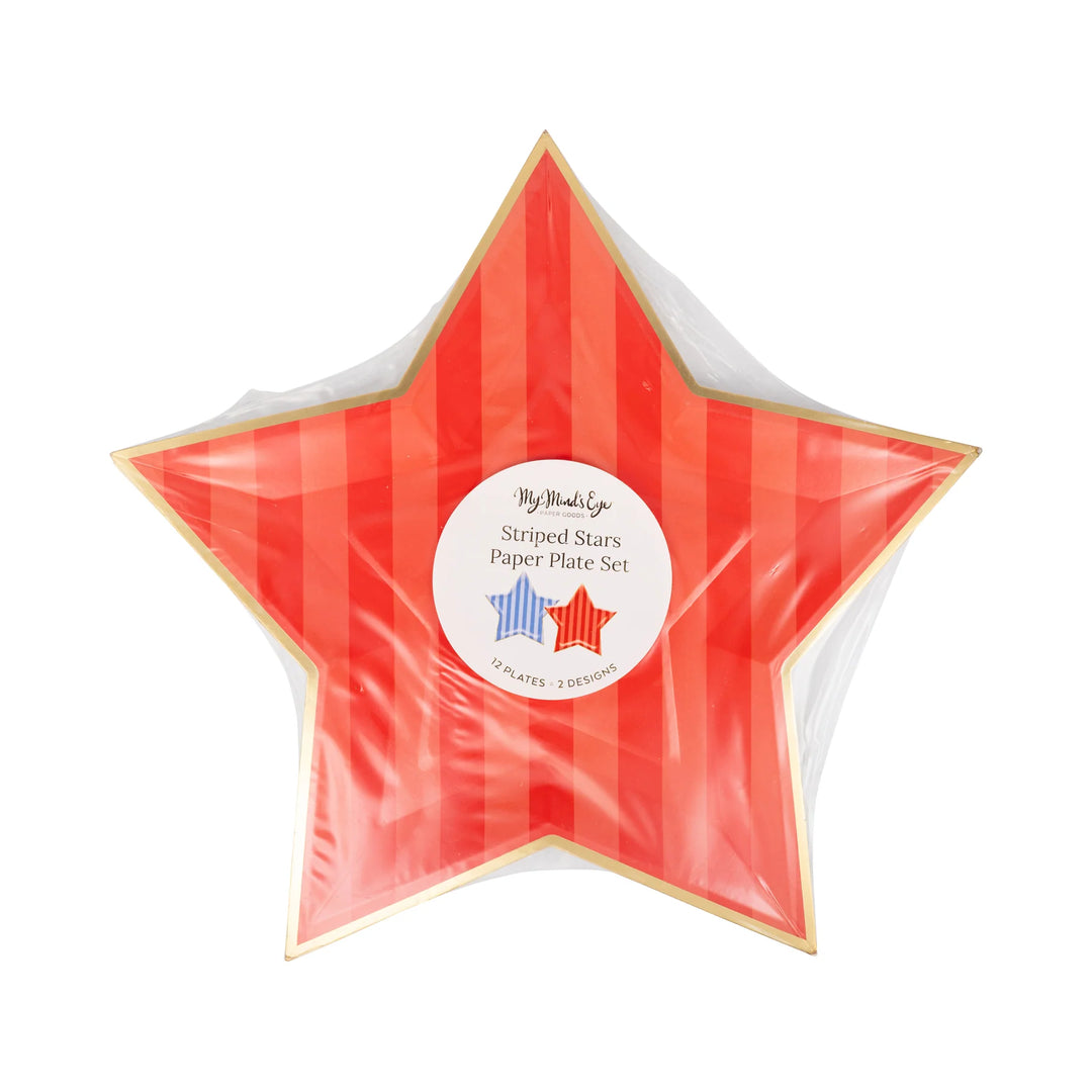 Stripe Star Paper Plates