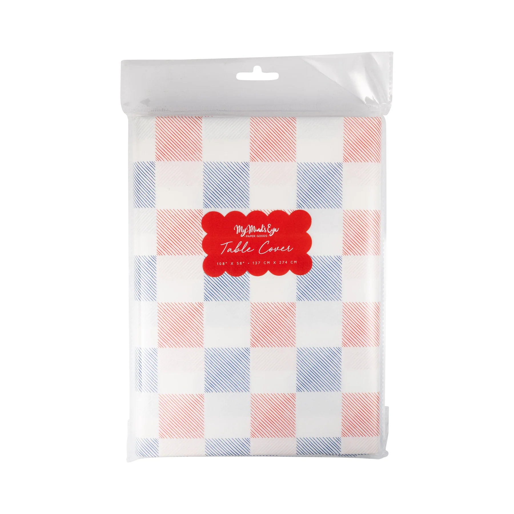 Patriotic Check Paper Table Cover