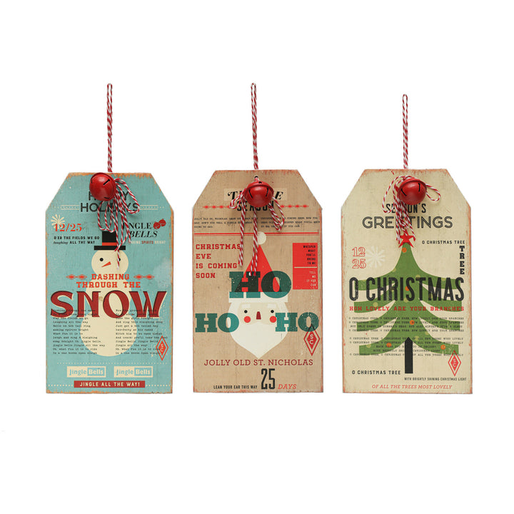 Large Wood Christmas Tag Decor