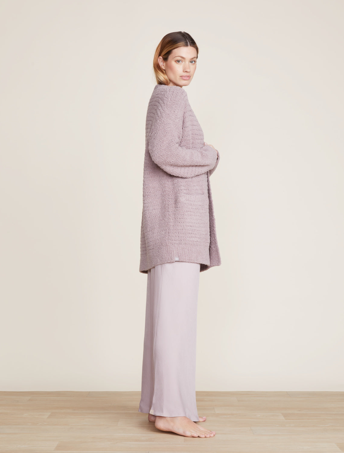 CozyChic® Boucle Welt Pocket Cardigan Deep Taupe