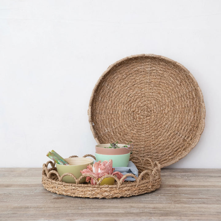 Seagrass Scalloped Tray