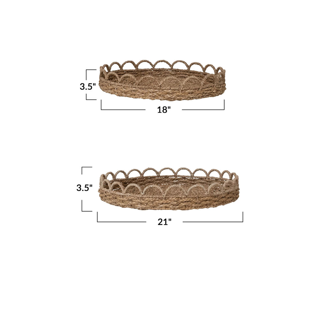 Seagrass Scalloped Tray