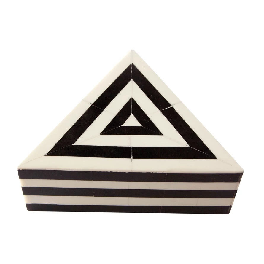 Black and White Striped Triangle Box