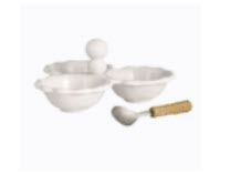 Ruffled Melamine Triple Tidbit