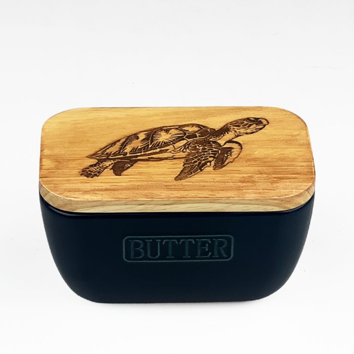Blue Butter Dish - Turtle