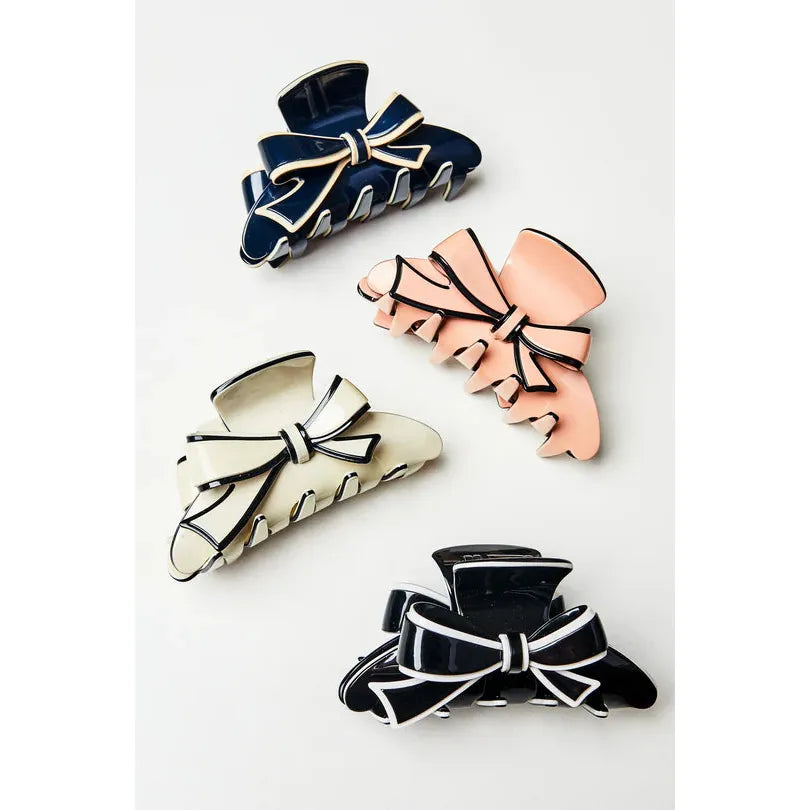 Two Tone Bow Claw Clip
