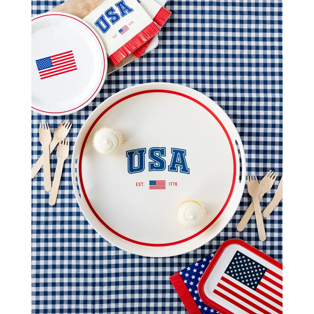USA Round Serving Tray