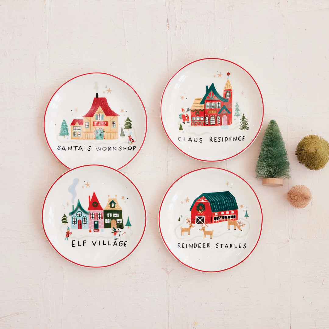 North Pole Village Plate