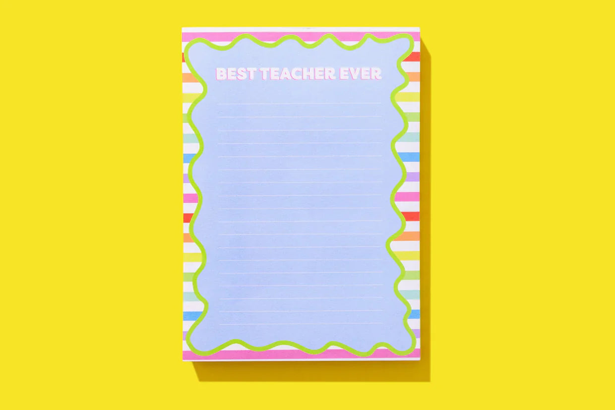 Wavy Best Teacher Notepad