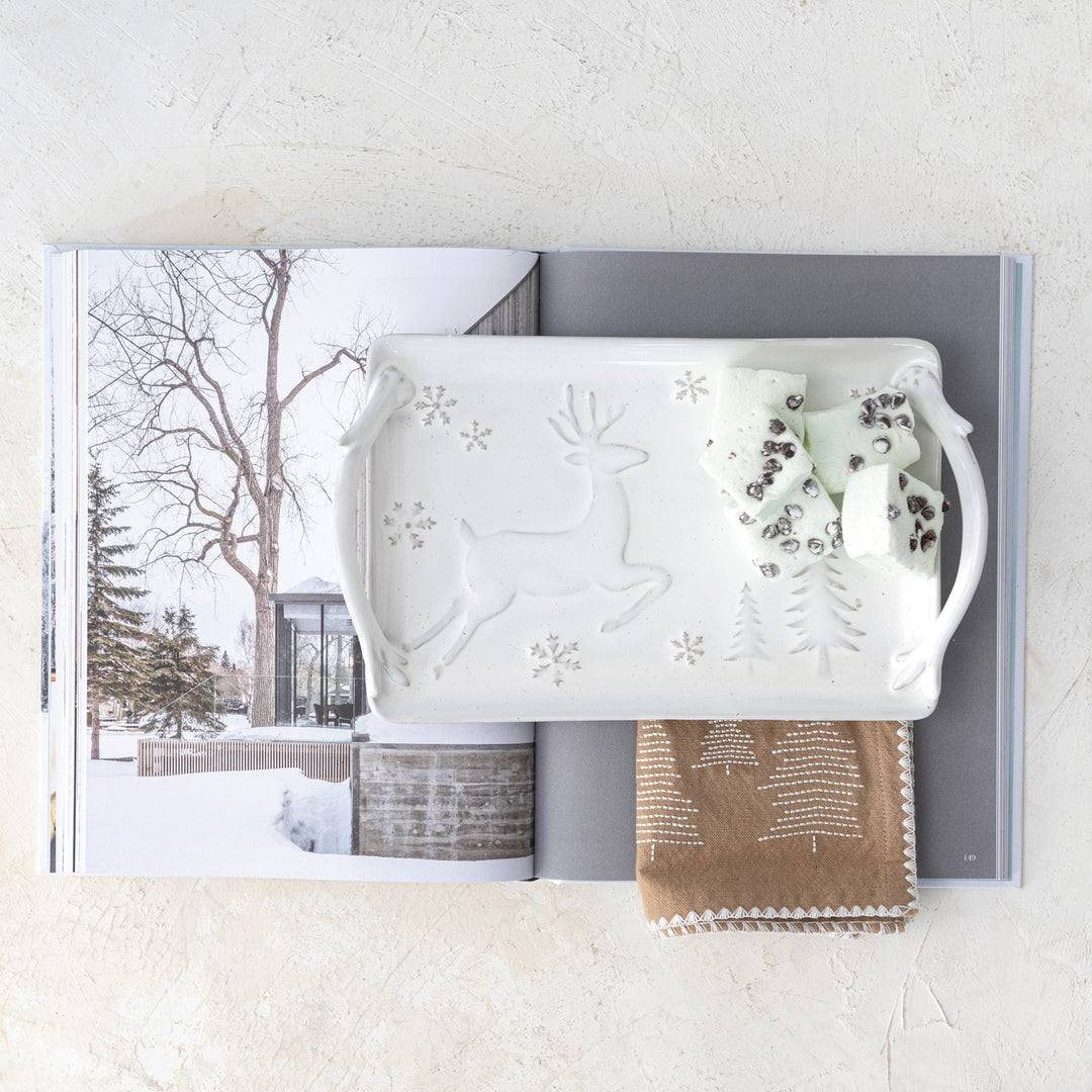 Winter White Reindeer Tray