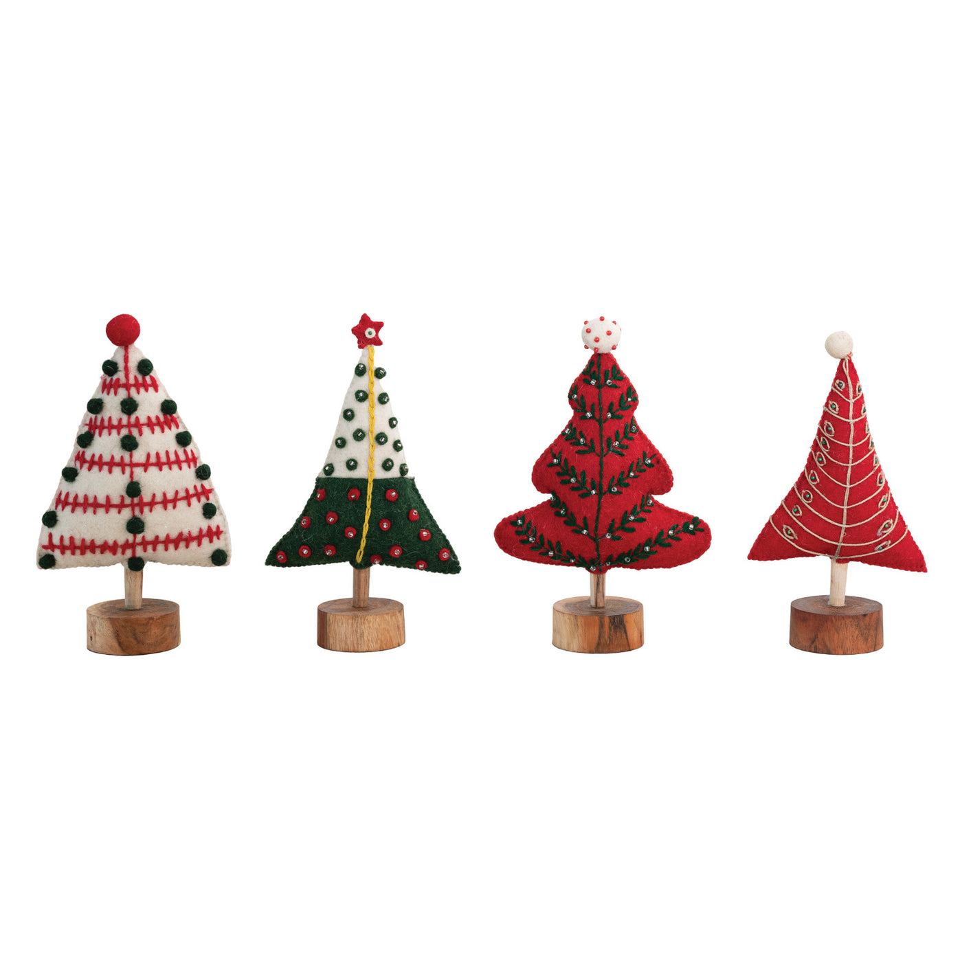 Red and Green Felt Trees