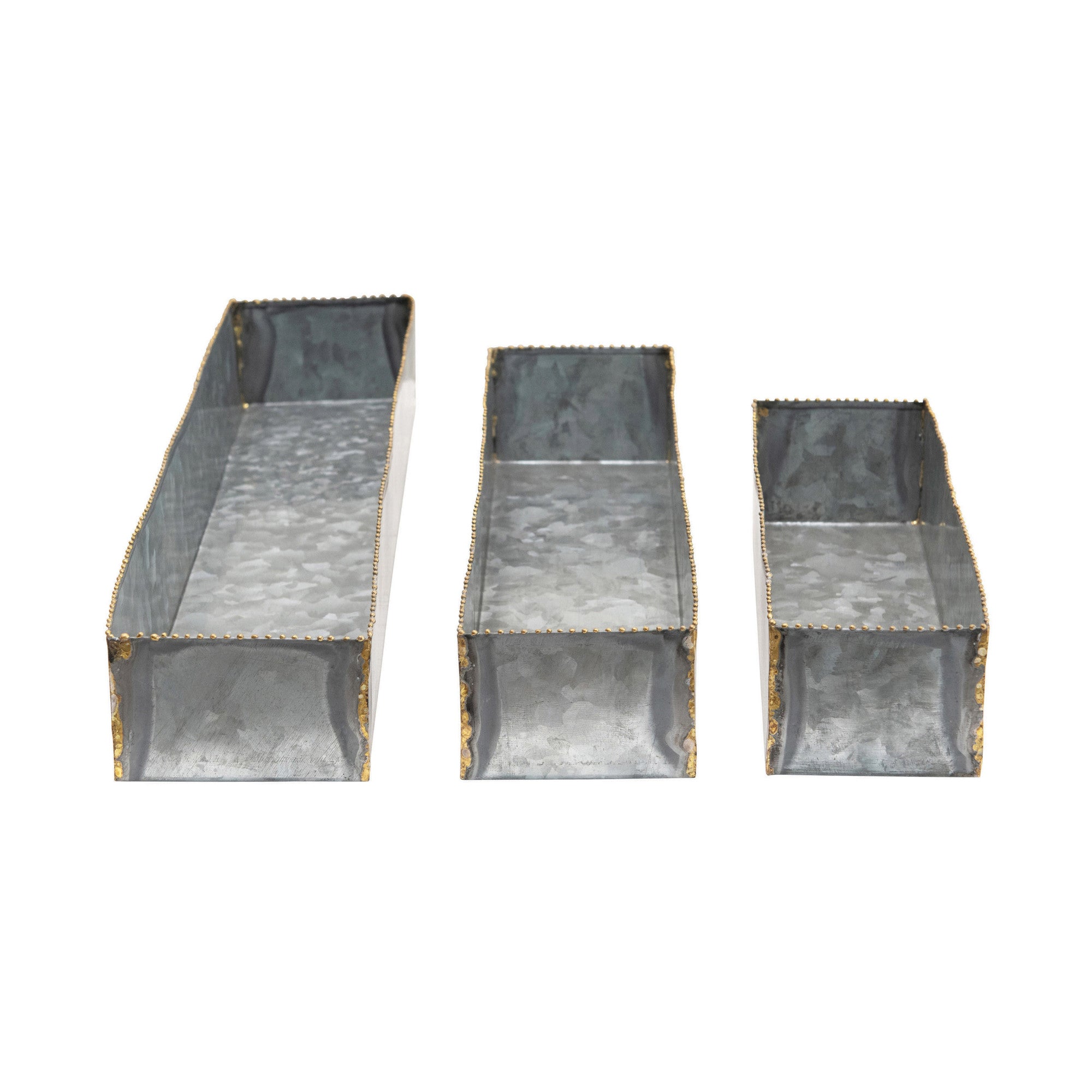 Galvanized Metal Tray Set