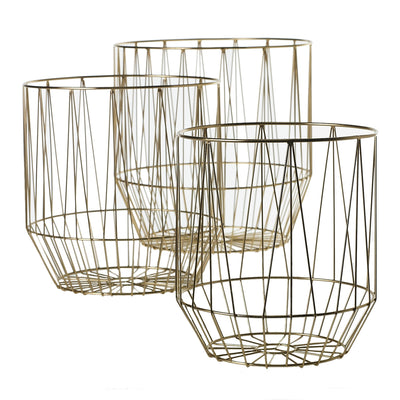 Goldtone Metal Wire Basket