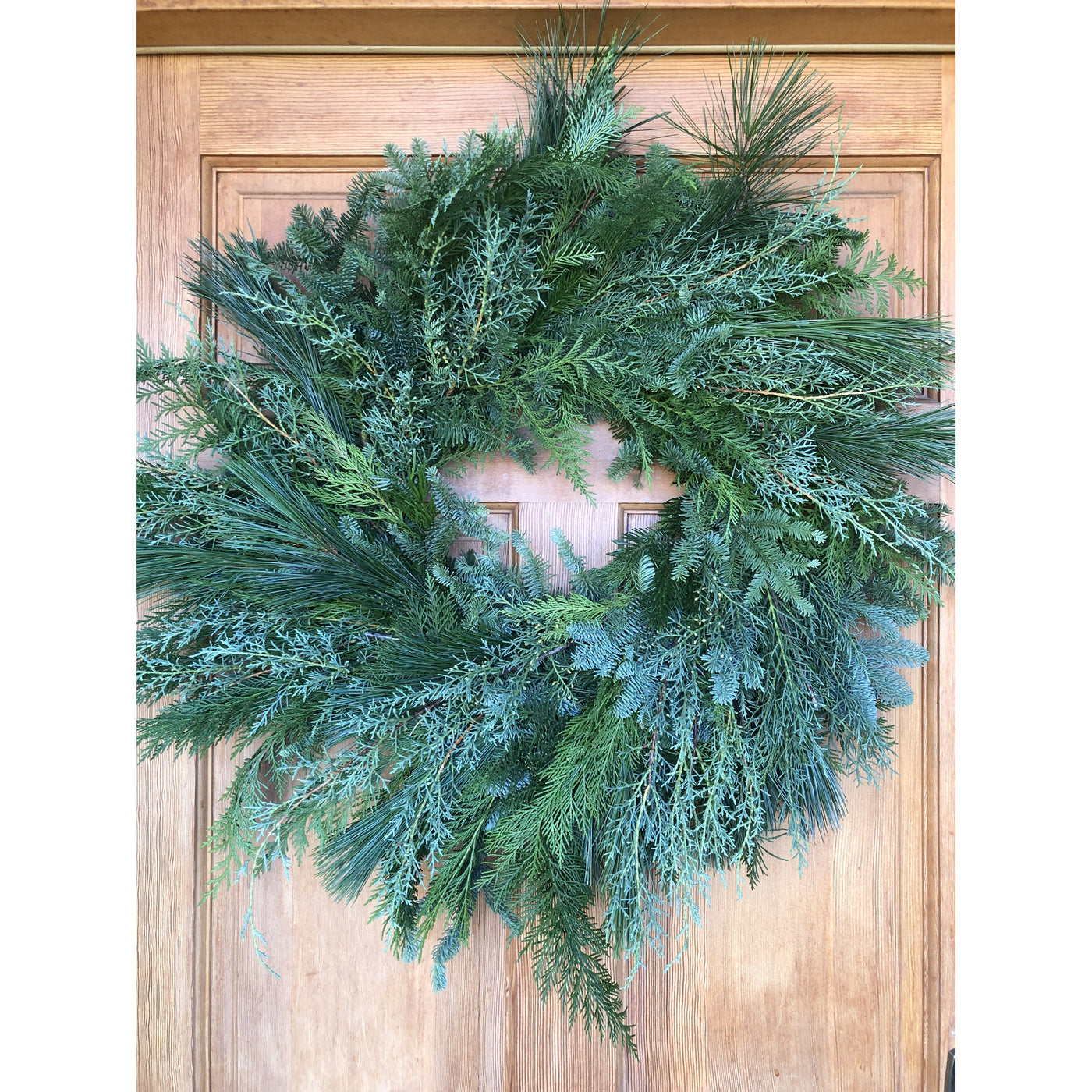 Fresh Mixed Pine Christmas Wreath with Pinecones
