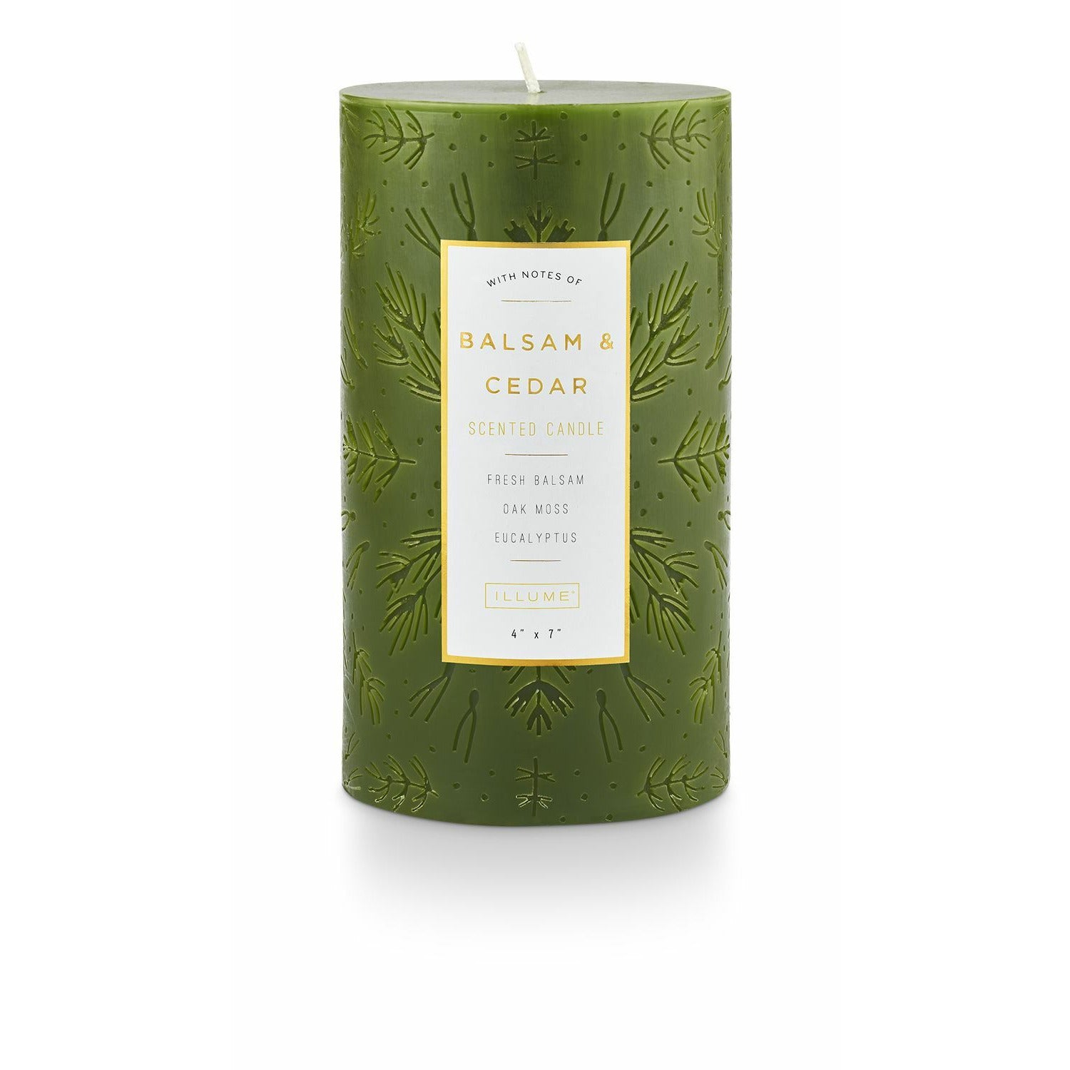 Balsam & Cedar Etched Pillar Candle