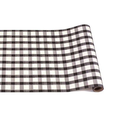 Black Painted Check Table Runner