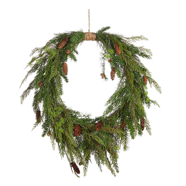 Cedar and Pinecone Wreath