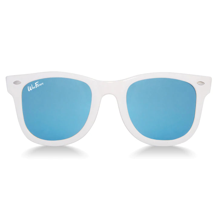 WeeFarers Polarized Sunglasses White with Sky Blue