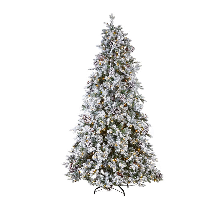 Pre-Lit Flocked Spruce Tree