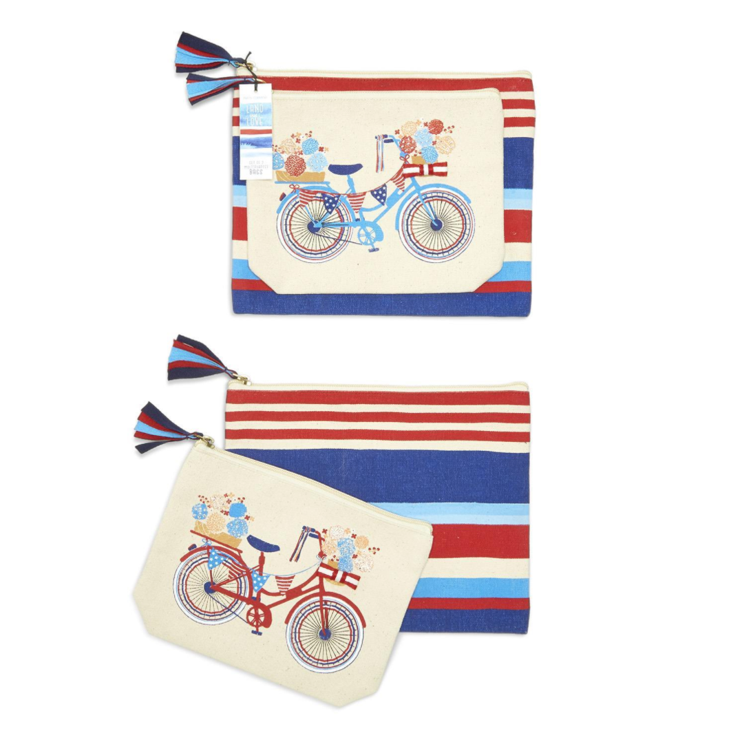 Patriotic Bag Bicycle/striped Canvas Bag