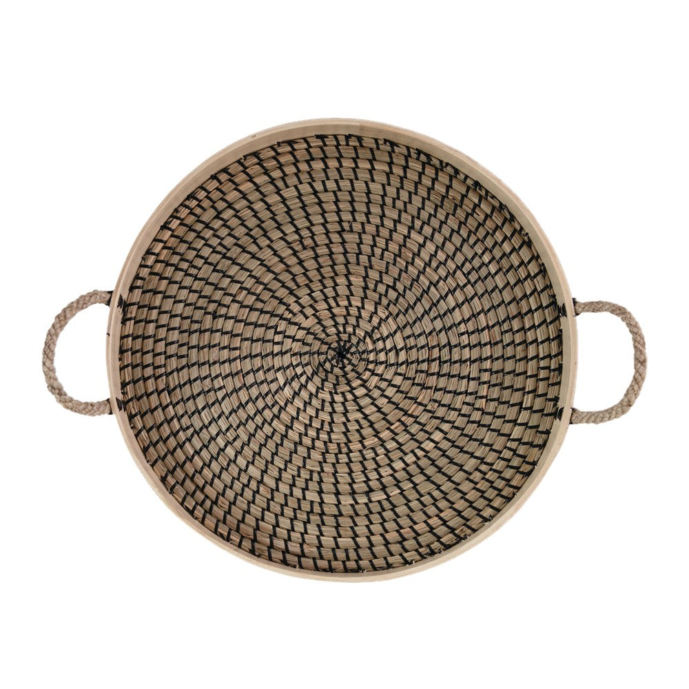 Round Decorative Seagrass Tray