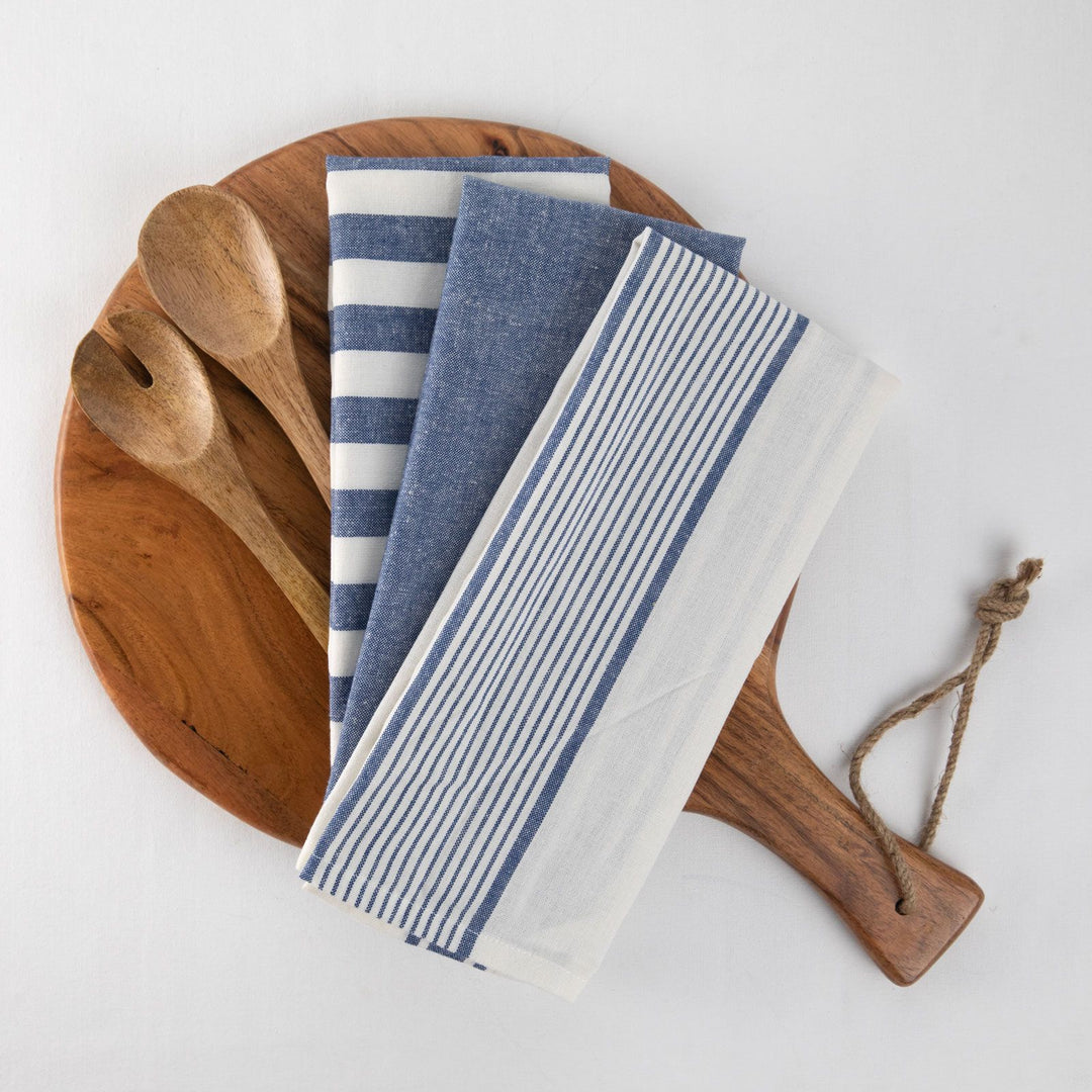 rustic blue tea towels