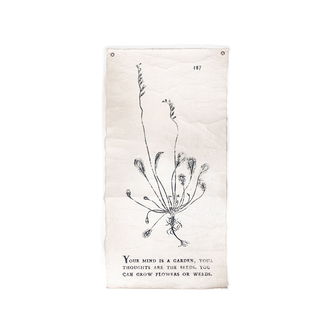 Your Mind is a Garden Botanical Wall Tarp