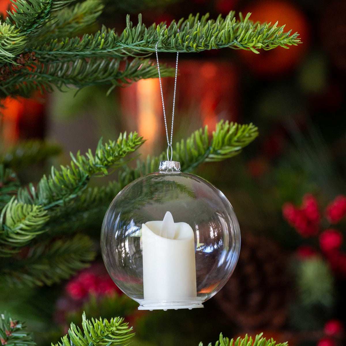 Glass Ball Candle Ornament