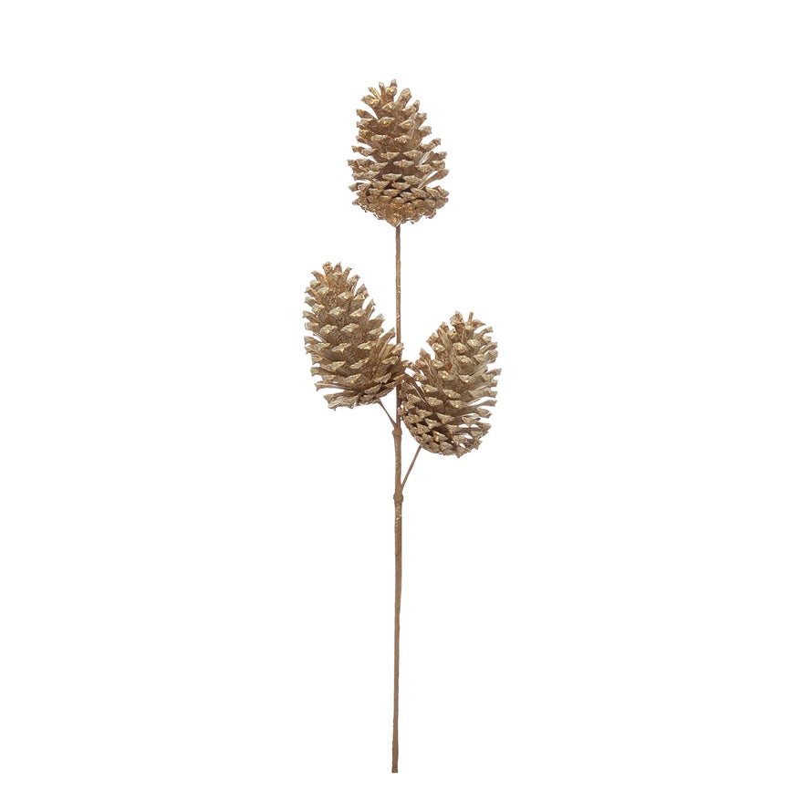 Pinecone Pick, Cream and Gold