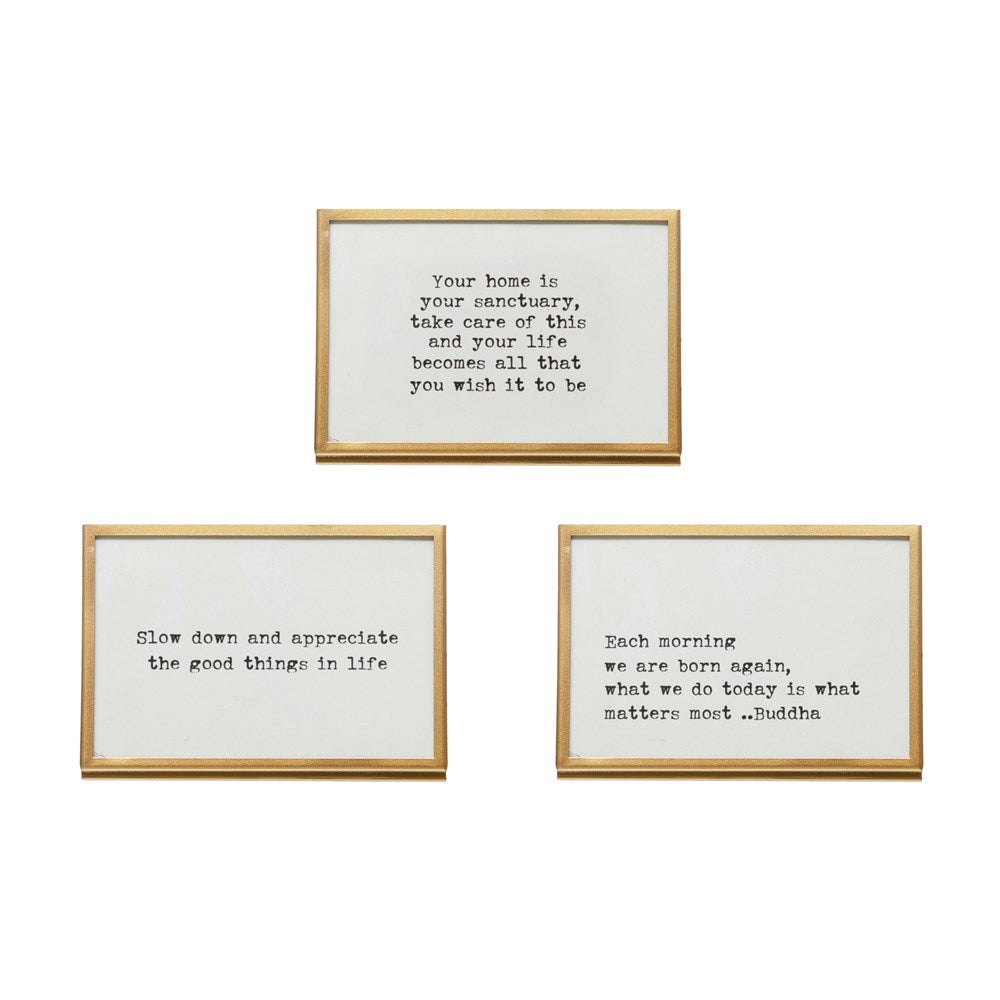 Gold Everyday Framed Quote