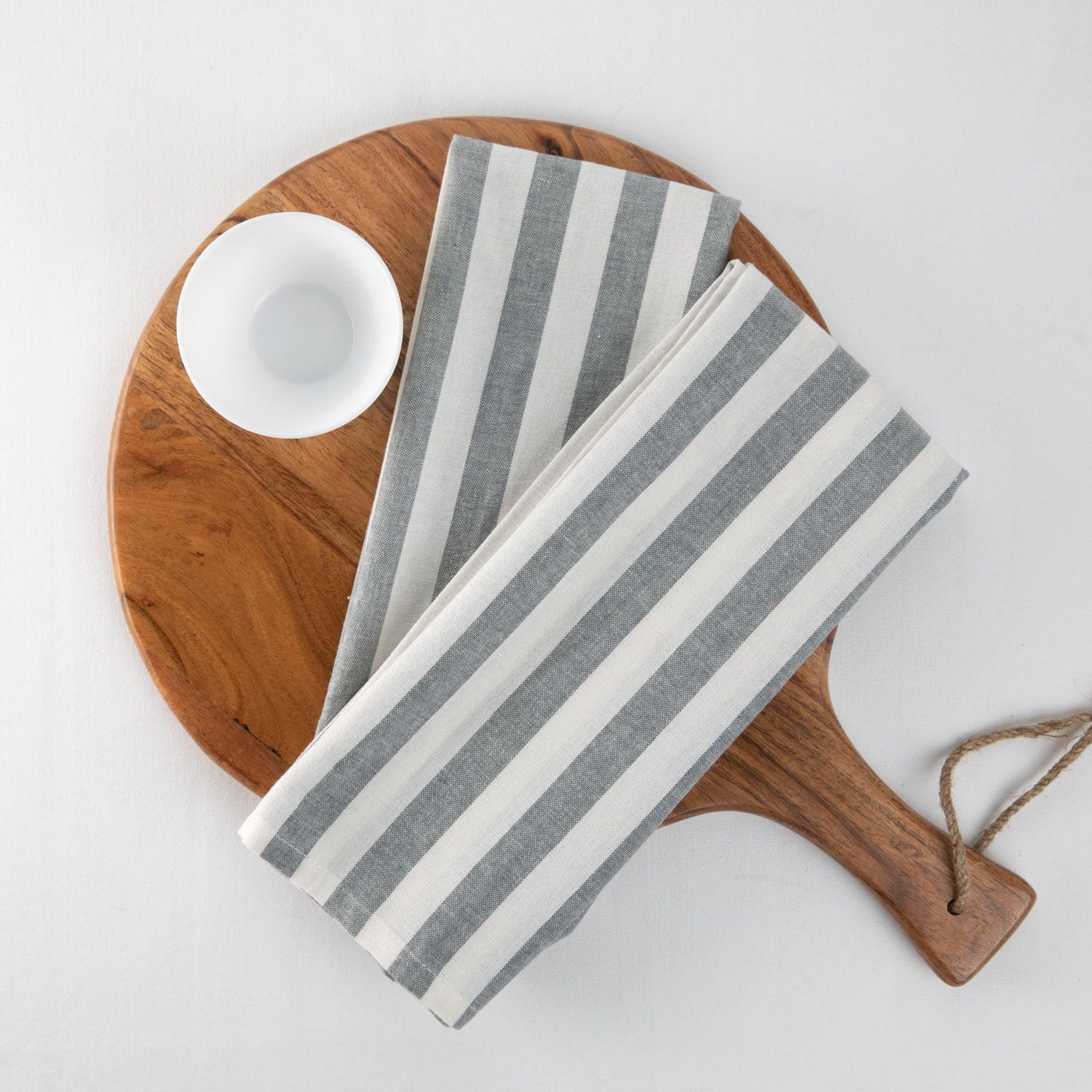 Grey and White Tea Towel