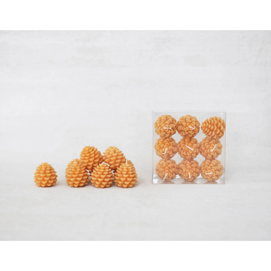 Pinecone Shaped Tealights Orange