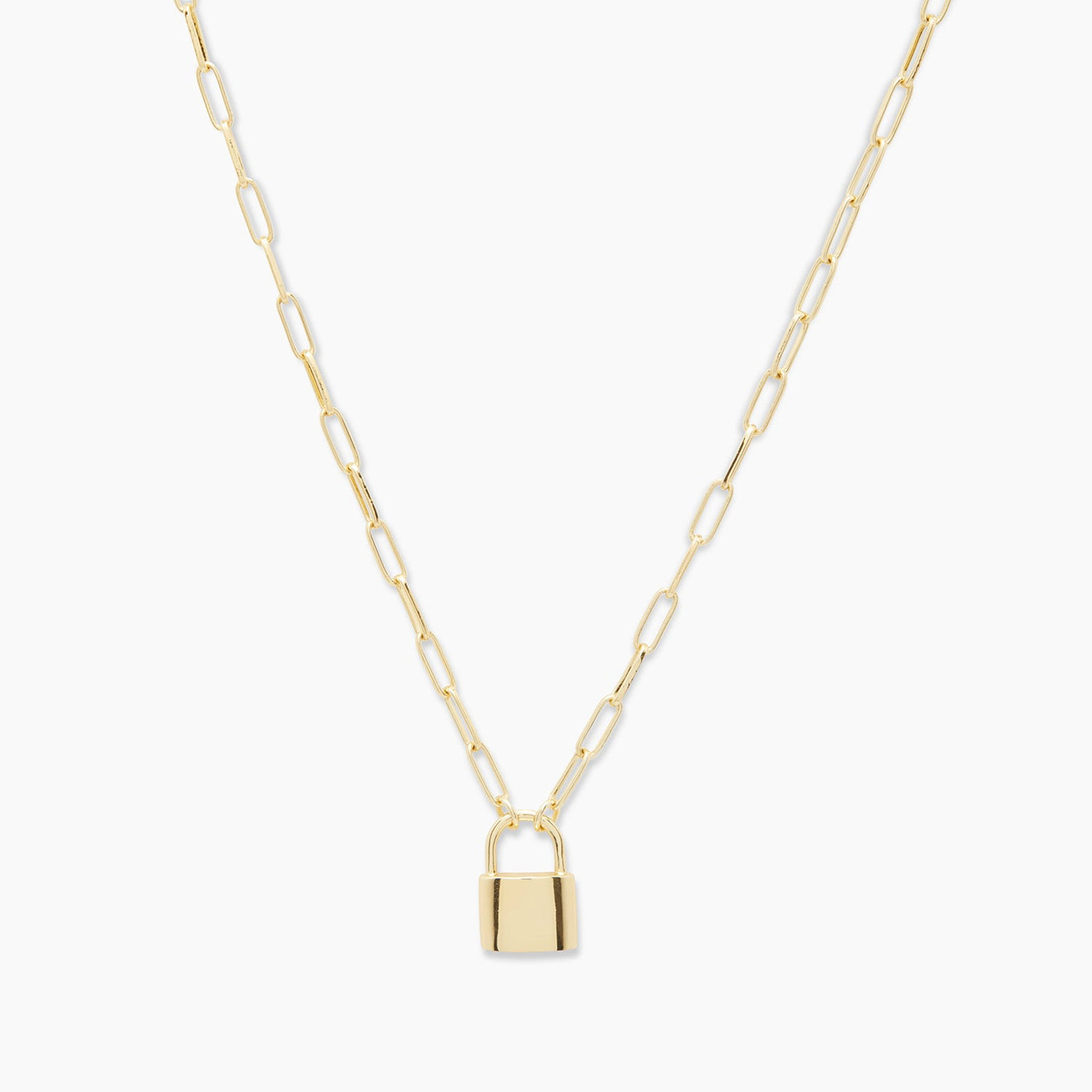 Kara Padlock Charm Necklace Gold