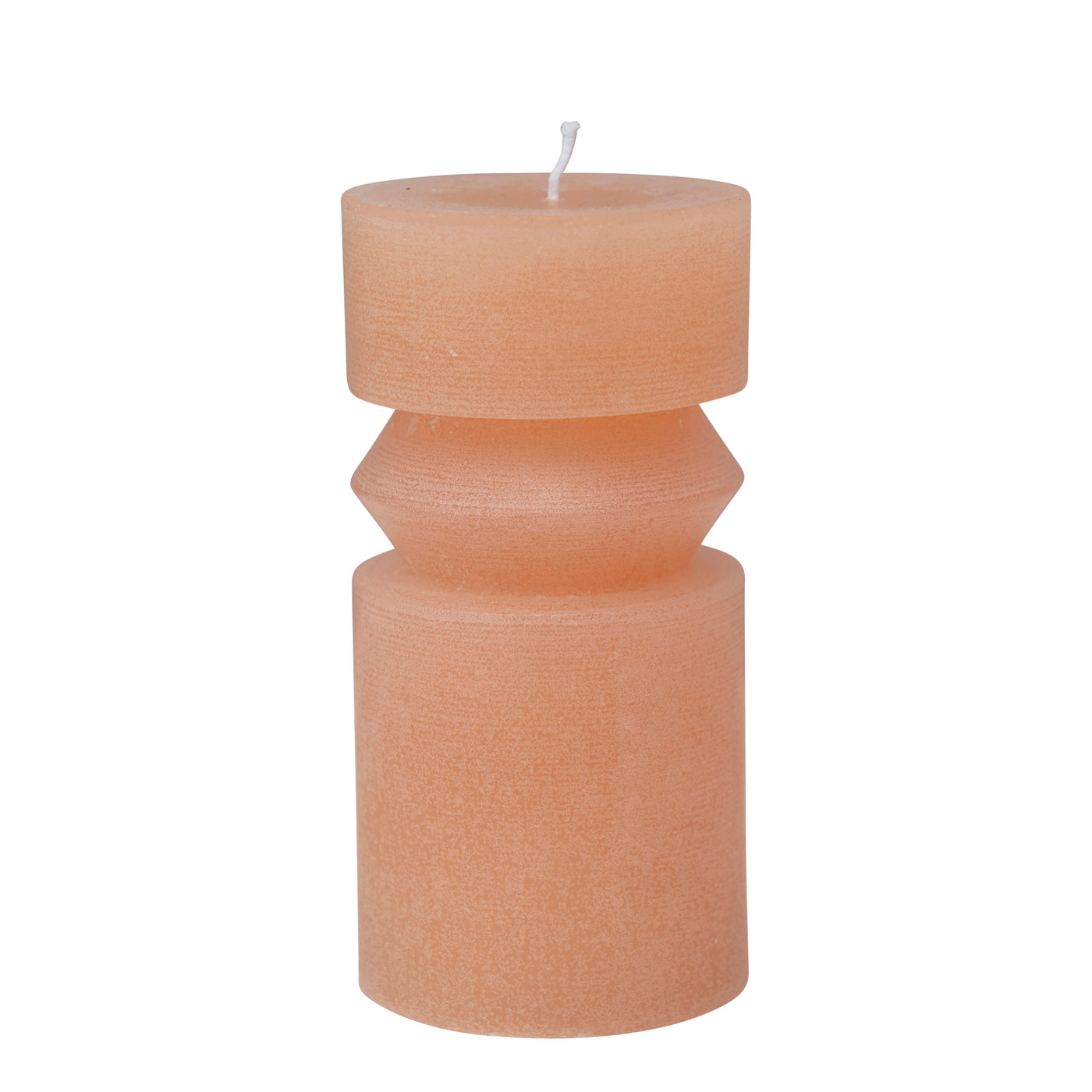 Large Coral Geometric Candle