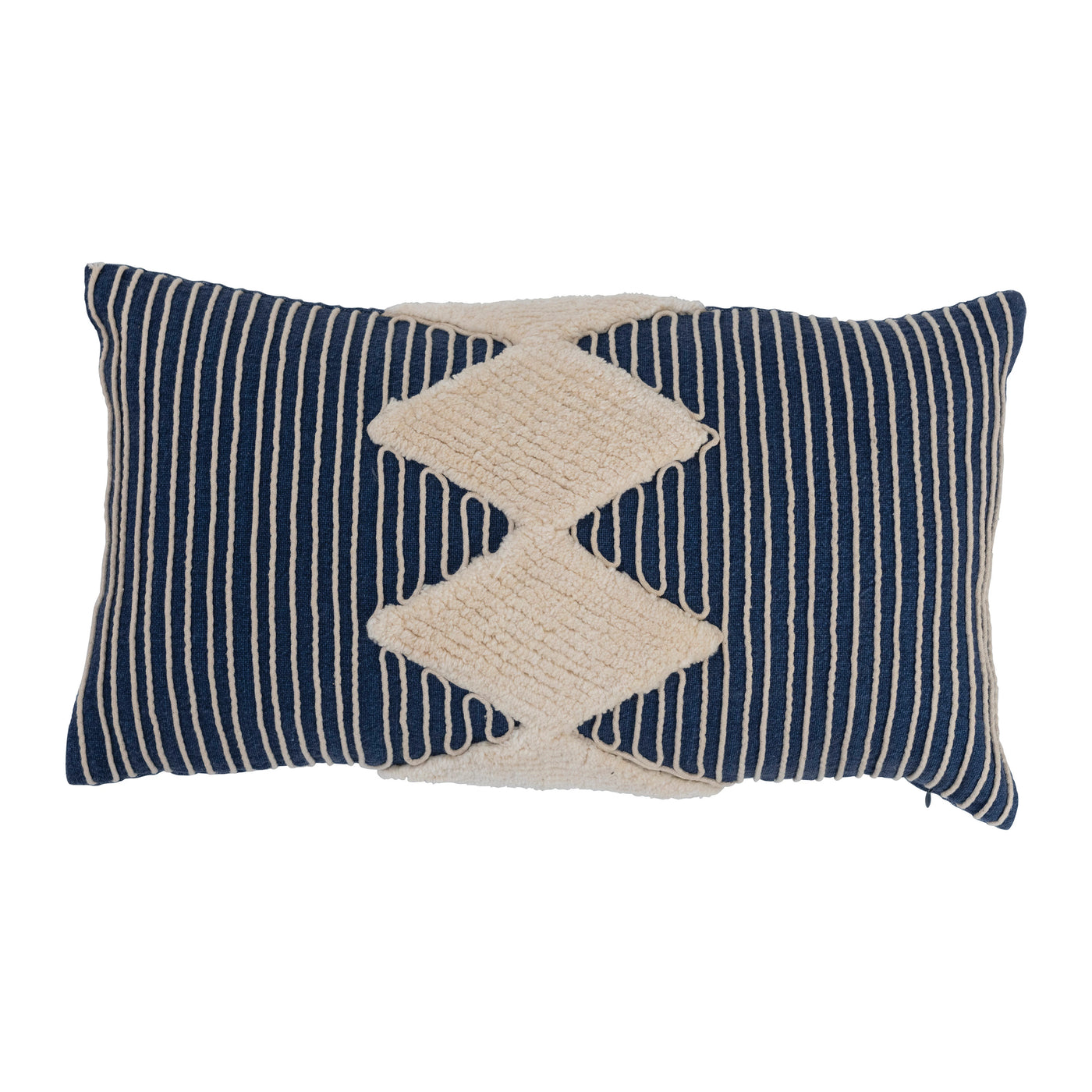 Navy and White Striped Pillow