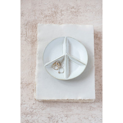Stoneware Peace Sign Dish