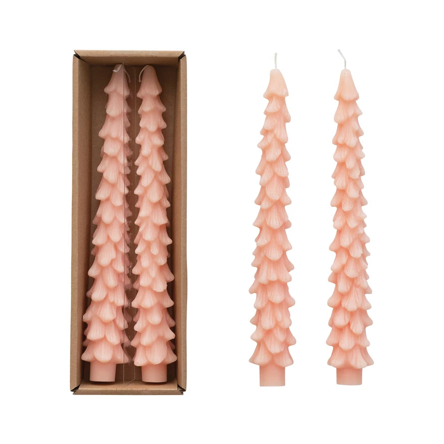 10in. Pink Tree Taper Candles