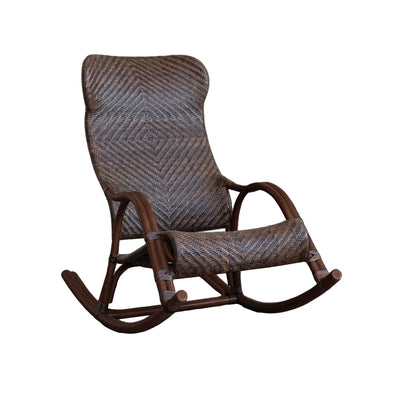 Hand-Woven Rattan Rocking Chair