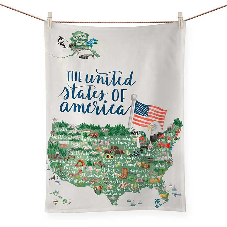 united states of america tea towel